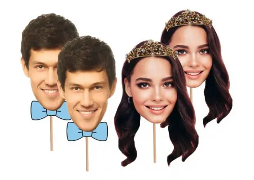 Máscaras Noivo para Casamento com Rosto Noivos