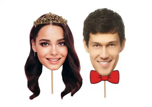 Máscaras para Casamento com Rostos Noivos