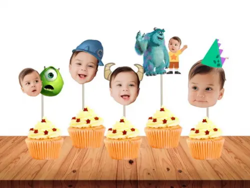 Monstros Sa Topo de Bolo + 20 Tags para Docinhos com Foto