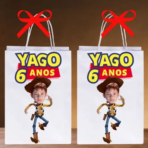 Sacolinha Toy Story. Sua Foto na Jessie. Lembrancinha Menina