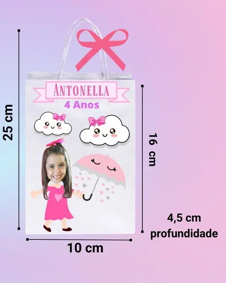 Sacolinhas com Foto Chuva de Amor Personalizadas