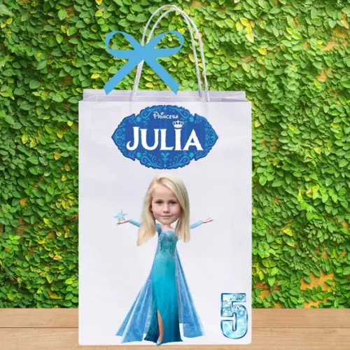 Sacolinhas Frozen com Sua Foto na Elsa!