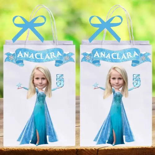 Sacolinhas Frozen com Sua Foto na Elsa!