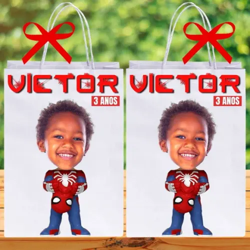 Sacolinhas para Lembrancinhas com Foto no Homem-aranha