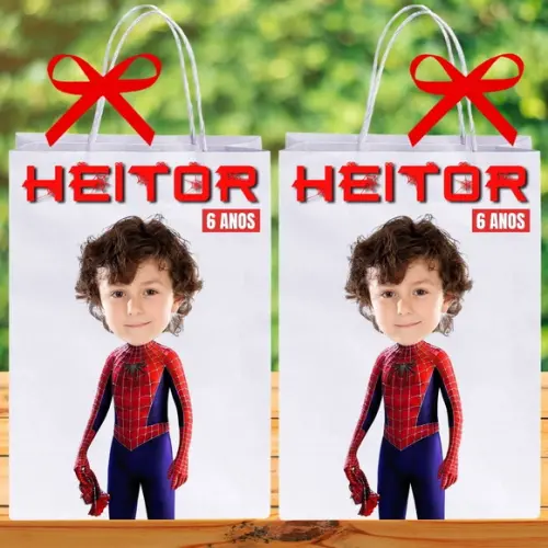 Sacolinhas para Lembrancinhas com Foto no Homem-aranha