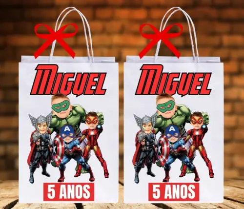 Sacolinhas para Lembrancinhas Vingadores com Sua Foto