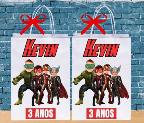 Sacolinhas para Lembrancinhas Vingadores com Sua Foto