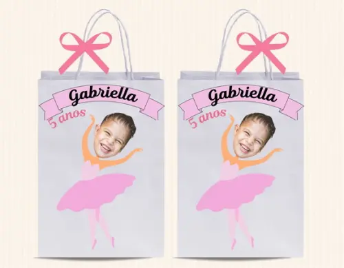 Sacolinhas Personalizadas com Foto Bailarina