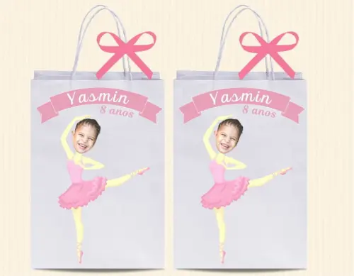 Sacolinhas Personalizadas com Foto Bailarina