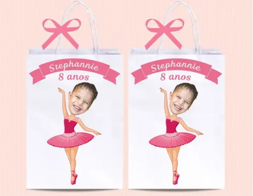 Sacolinhas Personalizadas com Foto Bailarina