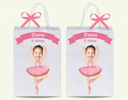 Sacolinhas Personalizadas com Foto Bailarina