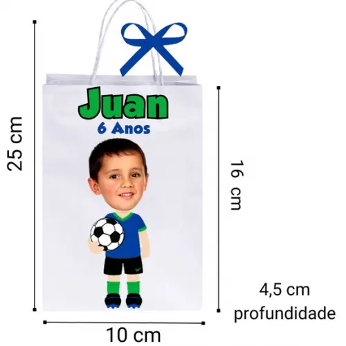 Sacolinhas Personalizadas Futebol com Foto Rostinho