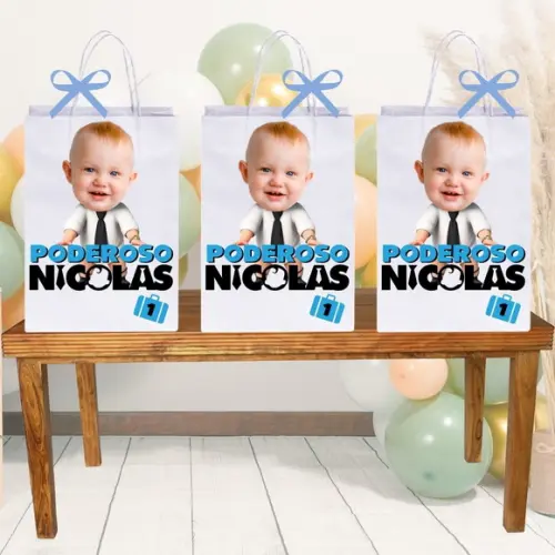 Sacolinhas Personalizadas Poderoso Chefinho com Foto