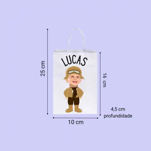 Sacolinhas Personalizadas para Lembrancinhas Tema Aviador