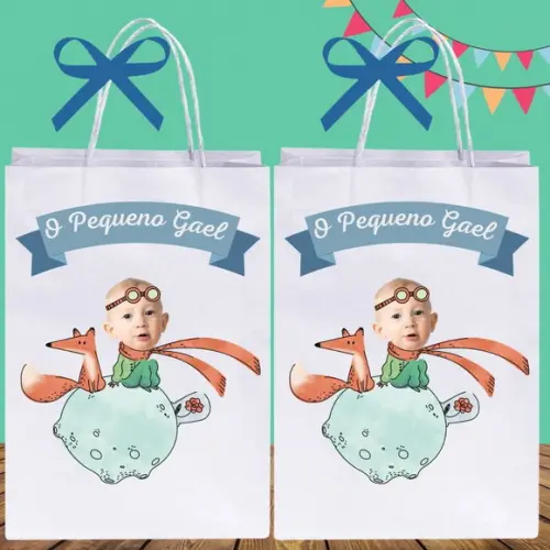 Sacolinhas Personalizadas Sua Foto no Pequeno Príncipe