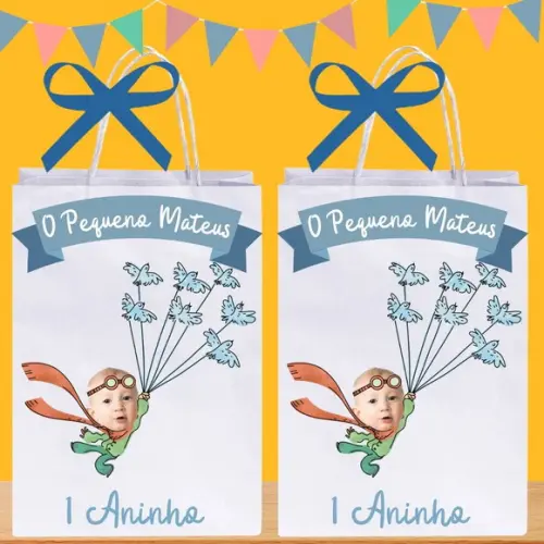 Sacolinhas Personalizadas Sua Foto no Pequeno Príncipe