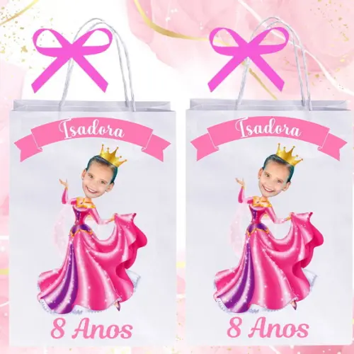 Sacolinhas Princesas com Sua Foto Princesa Aurora