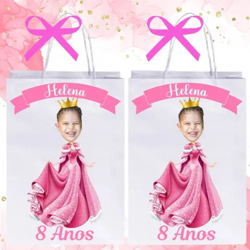Sacolinhas Princesas com Sua Foto Princesa Aurora