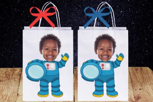 Sacolinhas Surpresas Personalizadas com Foto Tema Astronauta