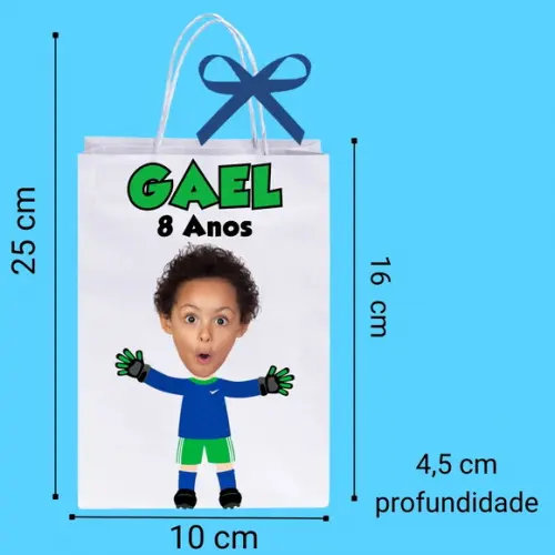 Sacolinhas Sua Foto + Nome + Idade Tem Futebol