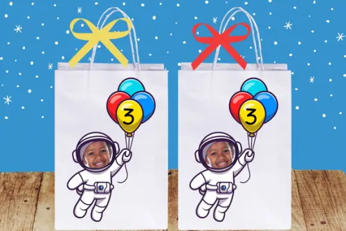 Sacolinhas Surpresas Personalizadas com Foto Tema Astronauta