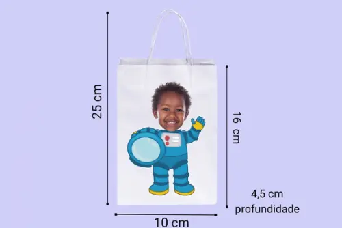 Sacolinhas Surpresas Personalizadas com Foto Tema Astronauta