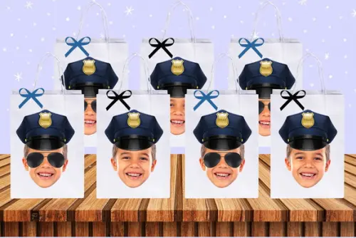 Sacolinhas Surpresas Personalizadas com Foto Tema Polícia