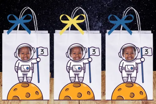 Sacolinhas Surpresas Personalizadas com Foto Tema Astronauta