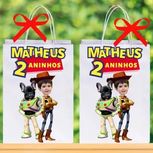 Sacolinhas Toy Story com Sua Foto! Personalizadas para Festa