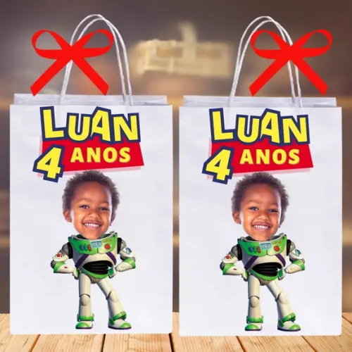 Sacolinhas Toy Story com Sua Foto! Personalizadas para Festa