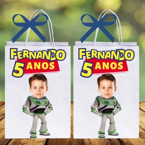 Sacolinhas Toy Story com Sua Foto! Personalizadas para Festa