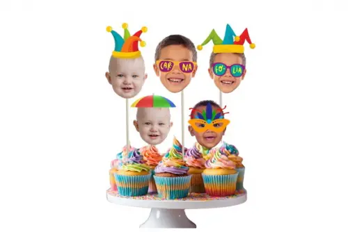 Tags Carnaval com Sua Foto para Doces