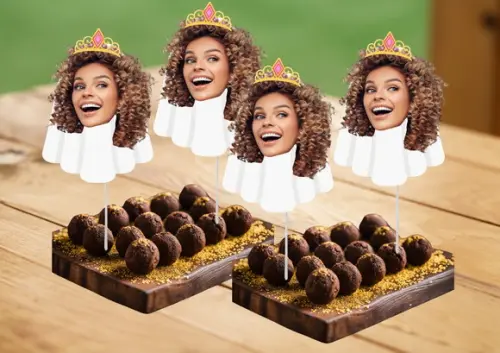 Tag Noiva com Foto para Doces. Decoração Despedida Solteira