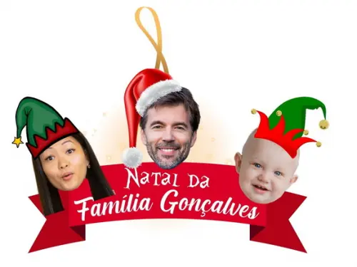 Tag Personalizada Natal com Rostinho da Família
