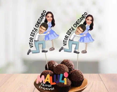 Tags para Doces Chá de Bebê Chá Revelação com Fotos