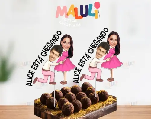 Tags para Doces Chá de Bebê Chá Revelação com Fotos