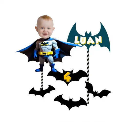 Topo de Bolo Batman com Foto + 10 Toppers.