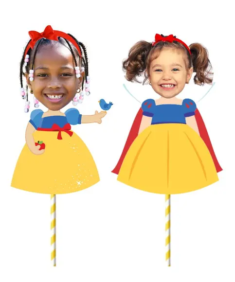 Topo de Bolo Branca de Neve + Personagens e Elementos
