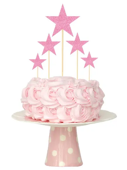 Topo de Bolo Estrelas Glitter