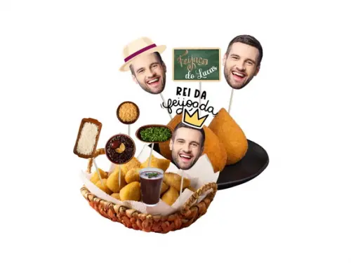 Topo de Bolo Feijoada com Foto + 20 Toppers Docinhos