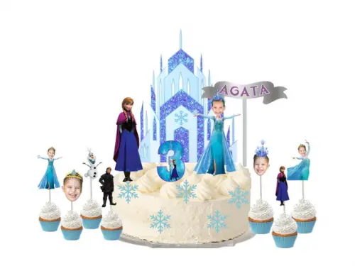 Topo de Bolo Frozen com Fotos + 20 Toppers para Docinhos