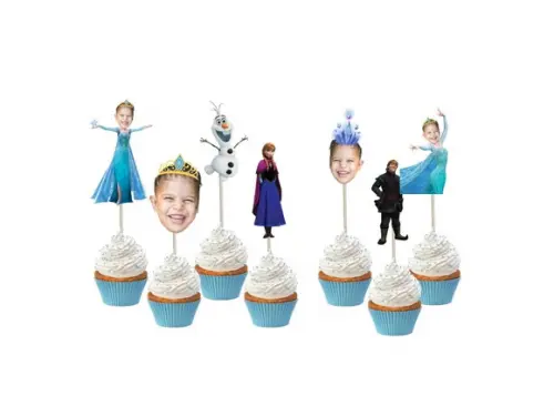 Topo de Bolo Frozen com Fotos + 20 Toppers para Docinhos