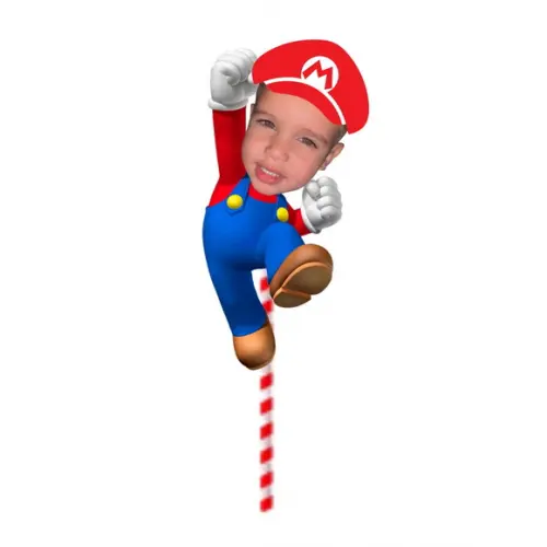 Topo de Bolo Mario Bros com Sua Foto