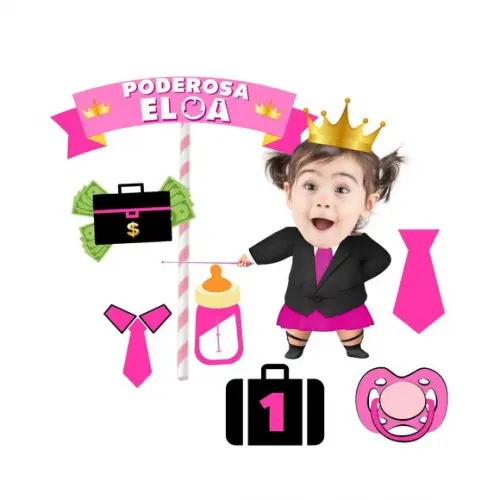 Topo de Bolo Personalizado Poderosa Chefinha com Foto