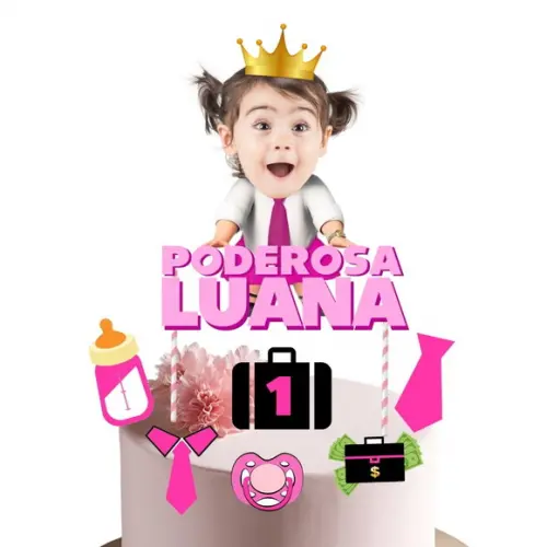 Topo de Bolo Poderosa Chefinha Personalizado com Foto