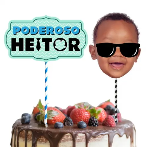 Topo de Bolo Poderoso Chefinho Personalizado com Foto