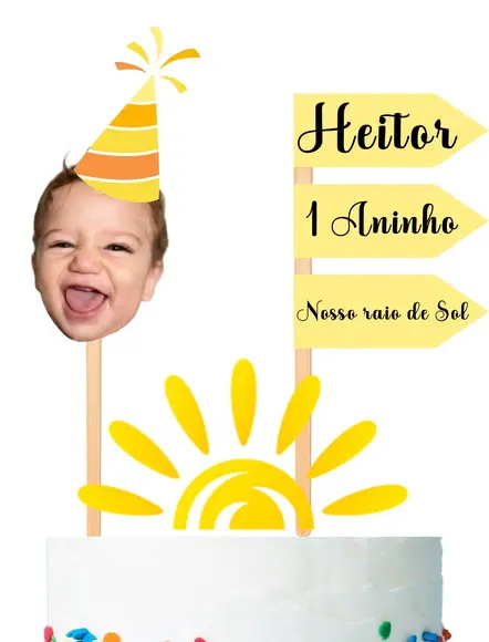 Topo de Bolo Primeira Volta ao Sol