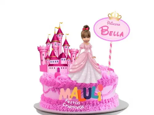 Topo de Bolo Princesa Personalizado com Sua Foto