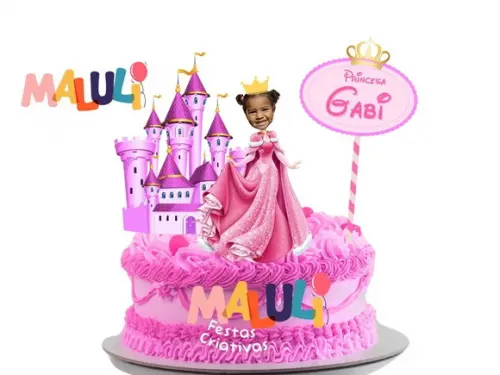Topo de Bolo Princesas Personalizado com Foto