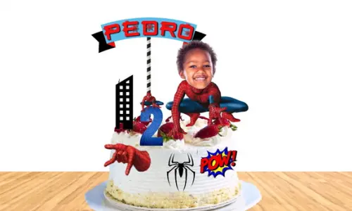 Topo Homem Aranha + 20 Toppers Docess com Suas Fotos!